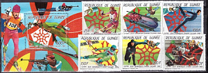 Гвинея-Биссау, 1987, Зимняя Олимпиада Калгари 1988, Космос,6 марок+блок